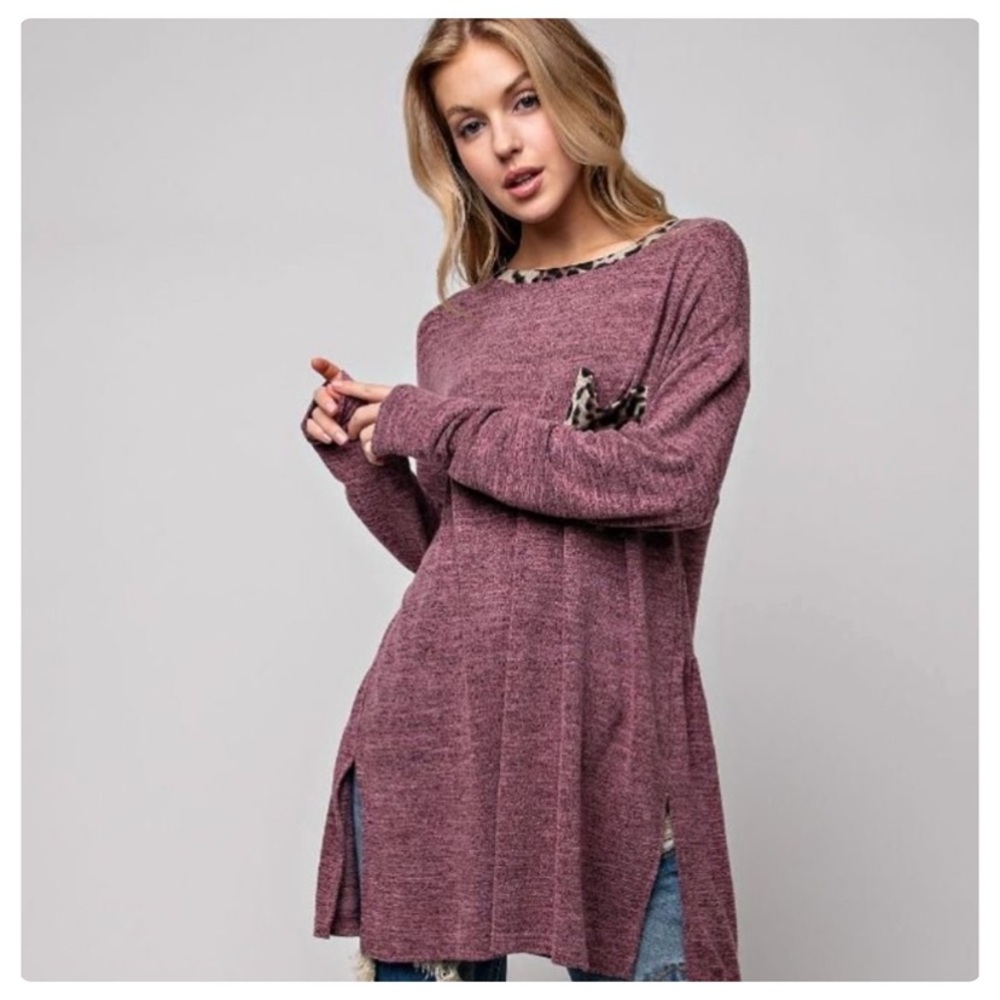 ☀️1 LEFT No. 81 Two tone brushed hacci tunic - Picture 2 of 6